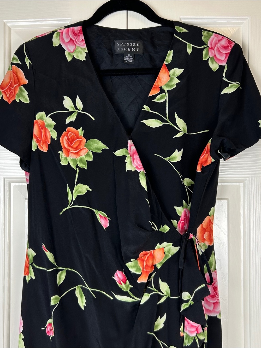 Vintage Spenser Jeremy 100% Silk Wrap Dress - Picture 2 of 15